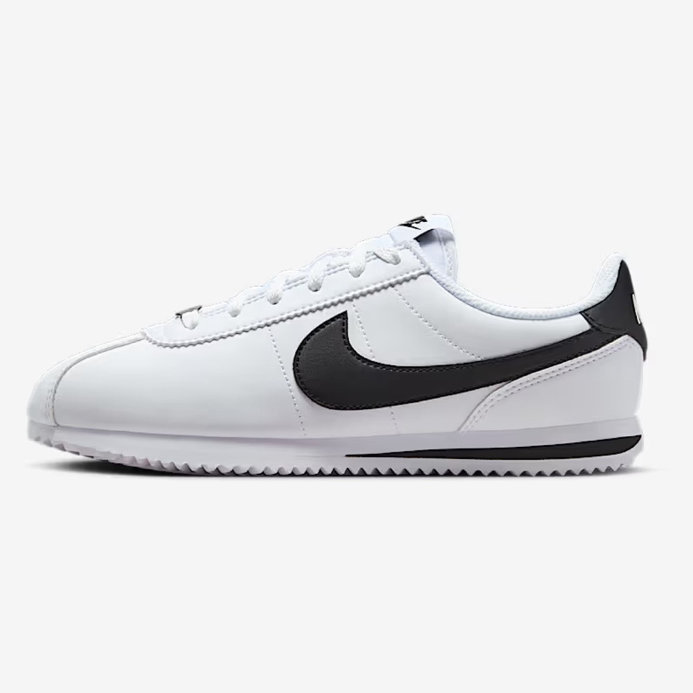 Nike Cortez White and Black Kids Sneakers